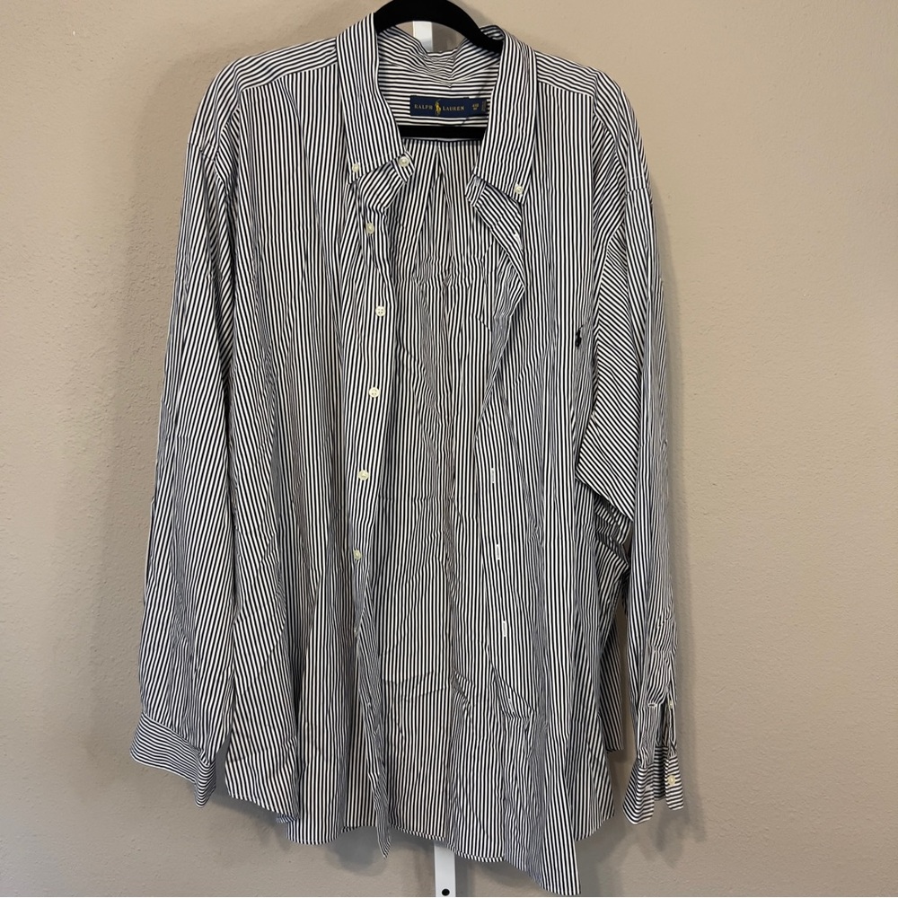 Ralph Lauren Navy and White Striped Shirt